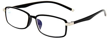 WFENG Anti-Blaue Lesebrille Mit Vollformat,Stilvolle Hochauflösende Lesebrille Für Männer Und Frauen Ältere Brille/Schwarz / +2.0