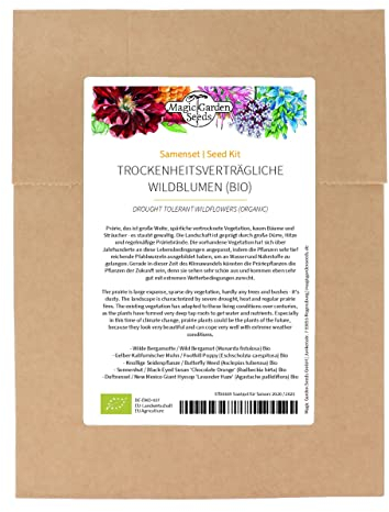 Fleurs sauvages tolérées par la sécheresse pour les espèces de prérice (bio) – Lot de 5 plantes typiques d'Amérique du Nord.