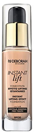 Deborah Fondotinta Instant LIft N.02 Beige SPF30, Lunga Tenuta, Effetto Lifting, Texture fluida e leggera, con Polveri Soft Focus che donano Radiosità Istantanea