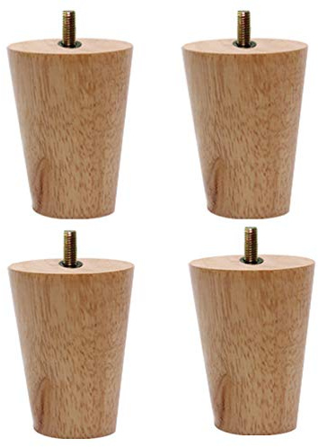 4X Conical Furniture Legs,Oak Table Legs,Wood Color Sofa Legs,Mid-Century Modern Bed Legs,M10 Bolt,for DIY Desk,Cupboard,Sofa Chair,Coffee Table,Easy to Install(12cm/4.72in)