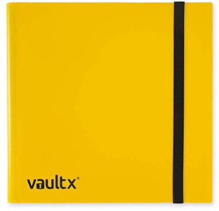 Vault X Raccoglitore per Carte da Collezione a 12 Tasche con Cinturino, 480 Carte, Formato Standard, 20 Pagine a Caricamento Laterale, Raccoglitore per Giochi di Collezionabili, TCG (Giallo)