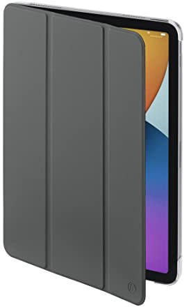 Hama Hülle für iPad Pro 2020/2021 / 2022 12.9 Zoll (aufklappbares Case für Apple Tablet, Schutzhülle mit Standfunktion, transparente Rückseite, magnetisches Cover) grau