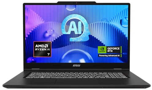 MSI VenturePro A17 AI+, Business-Laptop, AMD Ryzen™ AI 7 350 Prozessor, 17,3 Full HD Display, NVIDIA® GeForce RTX™ 5060 Grafik, 16 GB RAM, 512 GB SSD, Windows 11 Home, QWERTZ Tastatur, A3HWFG-003