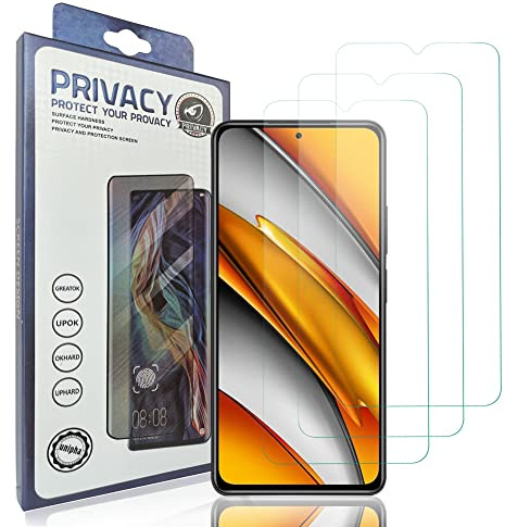 WallDector Protector de Pantalla para POCO F3 5G, 9H Dureza Cristal Templado móviles película blindada HD película protectora 3 Piezas