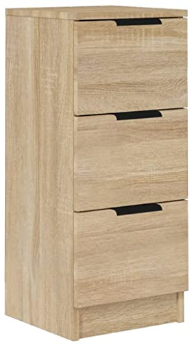 vidaXL Sideboard 3 Schubladen Schubladenschrank Kommode Anrichte Schrank Beistellschrank Mehrzweckschrank Sonoma-Eiche 30x30x70cm Holzwerkstoff