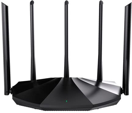 Tenda WiFi 6 AX1500 Smart WiFi, Router WiFi 6 de Doble Banda, 5 Antenas de Alta Ganancia de 6dBi, 3 Puertos LAN Gigabit, WPA3+OFDMA+MU-MIMO, RX2Pro (Negro)