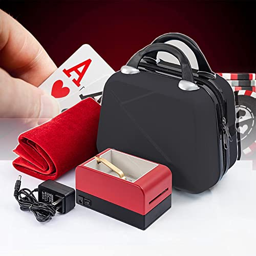 Distributeur Automatique de Cartes, Machine de fractionnement de Cartes rotative à 360 ° Portable avec Nappe de Poker et Batteur de Cartes à Jouer électrique pour 2 à 8 Personnes, Pas de Fonction de