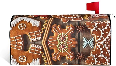 Couvertures de boîte aux lettres, couvercle magnétique de boîte aux lettres enveloppé de taille standard 21 X 18 pouces pour les décorations de jardin, biscuits de pain d'épices