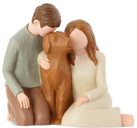 Carracci Paar mit Hundefiguren, Ornamente, We Are A Family, Gedenkstatuen für Hundeliebhaber