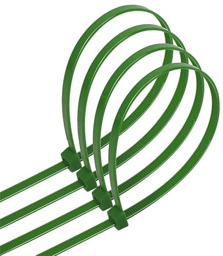 bridas de poliamida de 4,8 x 250 mm (30 uds), color verde, ideales para fijar y organizar cables y componentes.