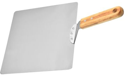 Zerodeko Pizzaschaufel Aus Edelstahl Mit Holzgriff Für Pizza Kuchen Dessert Käse Brotbackform Leicht Zu Verstauen Und Aufzuhängen