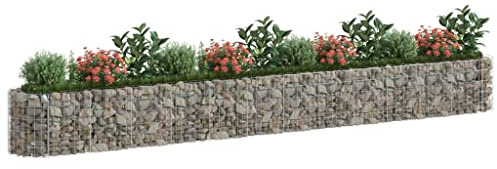 Natulvd Welded Gabion Basket - 470x50x50 cm Large Rock/Stone Walls Mesh Cage - Garden Stone Wire Basket Fencing Plant Raised Bed for Outdoor Landscape Lawn, Patio