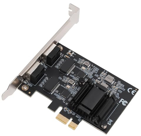 Tarjeta de Red PCIe, Chip RTL8125, Tarjeta de Red PCIe Adaptador Gigabit Ethernet de Doble Puerto 2.5GBase T para, Wake On LAN, Activación Remota