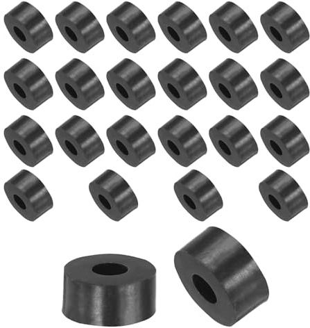 QUARKZMAN Espaciadores de Goma de 13 mm OD 5 mm ID 6 mm altura 24pcs | Espaciador Redondo Antivibración Arandelas de Goma Gruesas para Accesorios de Hogar y Coche