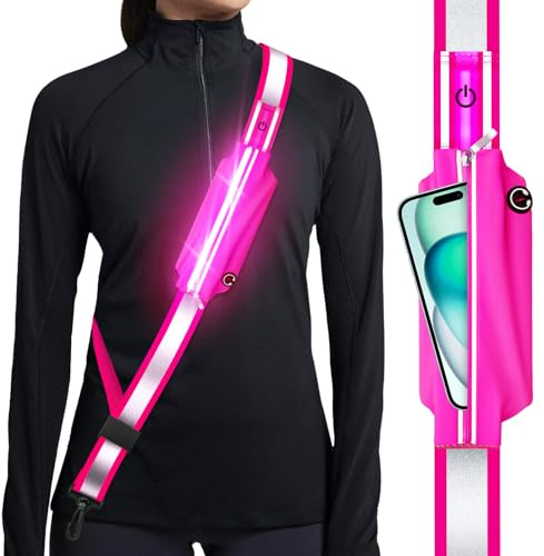 Ylzzrs Leuchtband Joggen mit Reflektor Gürtel,LED Reflektorband USB Typ C Aufladbar Lauflicht mit Reflektoren Licht für Jogger Laufen Fahrrad Hundewandern Outdoor Sports für Männer, Frauen und Kinder