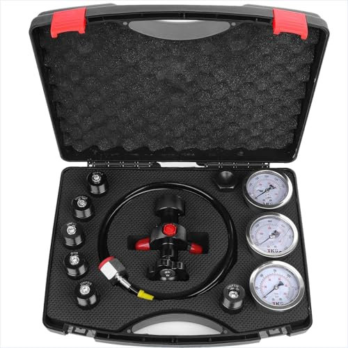 ylpddmm Hydraulikdruckprüf-Kit，Hydraulic Stickstoffspeicher, Hydraulikdruckprüfung Hydrauliktester Werkzeuge zum Aufladen von Stickstoff für hydraulische SPE