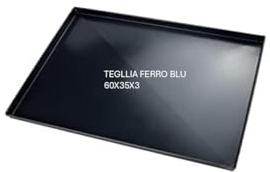TEGLIE RETTANGOLARI FERRO BLU DIAMANTATA 60x35 parete svasata alta 3 cm con X di rinforzo anti-deformazione sul fondo