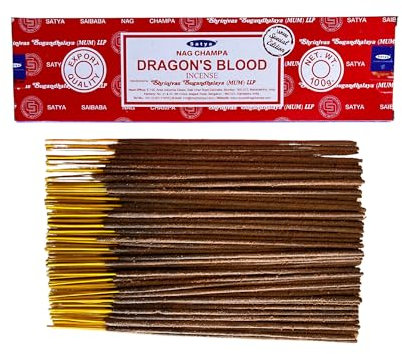 LAMARE Satya Dragon's Blood Räucherstäbchen, 1 Packung mit 100 g (80-90 Stäbchen), Aromatherapie, Meditation, Yoga, umweltfreundliche Verpackung