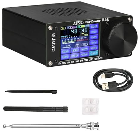 Rtauhife ATS-25Max-Decoder SI4732 Radio FM LW MW SW SSB Receptor Pantalla TáCtil de 2,4 Pulgadas Receptor de Radio 64-108MHz