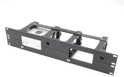 rack montering för apple mac mini m4 med 2 eth. keystones fjärr av/på knapp