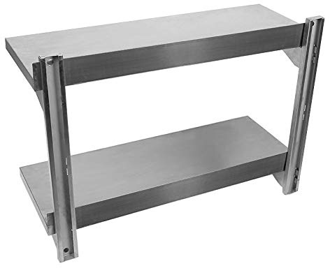 Étagère Murale INOX 2 Plateaux Rangement Cuisine pour Restaurant, Bar, Maison, Cuisine, buanderie, Tablette Flottante Pose Murale Catering 2 Couches-80 * 30 * 40cm-argentt