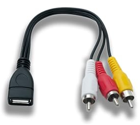 System-S Cable RCA RCA de 20 cm, 3 pines macho a USB 2.0 tipo A hembra de audio