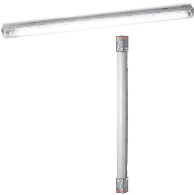 Osram Submarine LED-Feuchtraumleuchte, 1x15W, neutralweiß 4000K, 1700lm, IP65, staub- und spritzwassergeschützt, für Keller und Garagen, Grau