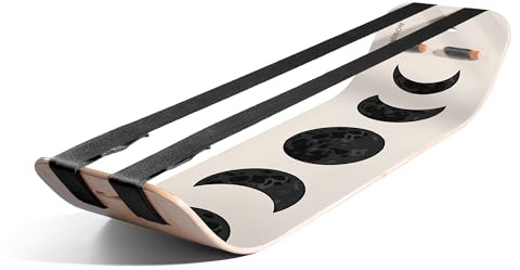 GIBBON SlackBoard Plus - 2-in-1 Slackline Balance Board for Adults - Workout Equipment Home Gym Training - Slack Board Wooden Balance Trainer - Standing Desk Exercise, Yoga, Agility, Pilates, Core