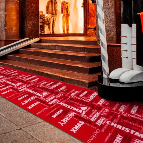 OLIVO.shop JINGLE ROLL - Alfombra navideña de 1 metro de ancho para eventos y preparaciones, alfombra navideña a medida, para interior y exterior, alfombra navideña a medida, wishes, 3 m)