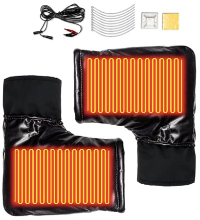 Ylnailky Manchons de Guidon pour Moto en Hiver | Couvercle Chauffant 12V Imperméable Au Vent,Mitaines de Guidon Imperméables et Chauffantes - Pour L'Hiver, Le Scooter, Le Cyclisme, Le Quad, Le Vélo Et