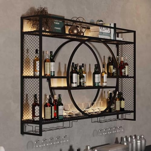 Wall Mounted Wine Glass Rack & Floating Shelf for Bar, Living Room & Restaurant - Stylish Storage Solution for Glassware & Decor, Perfect for Home & Commercial Use