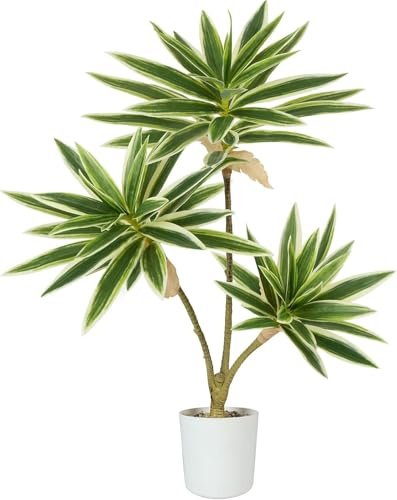 Fairblo Plante Artificielle Exterieur 60 cm Fausse Plante Agave Grande | Plante Verte Artificielle en Pot Succulentes Plantes Grasses Artificielles Decoration de Interieur Bureau Salon Maison
