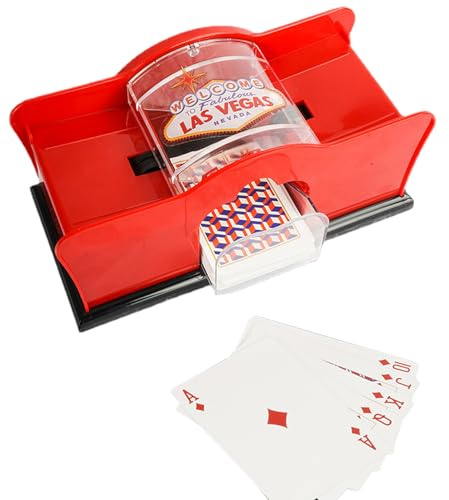 Generisch Manueller Kartenmischer mit Handkurbel für 2 Spielkarten-Sets | Robustes Mixgerät für Poker, Blackjack, Rommé & | Ideal für Spieleabende, Reisen und Familien