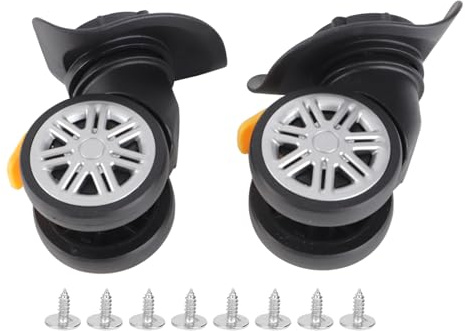 Brake Mute Bagagehjul Byte, Universal Bagage Resväska Ersättningsdelar Caster Trunk Wheels med broms för resväska delar Dubbla radhjul Utomhustillbehör