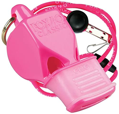 Fox 40 Classic CMG Whistle with Lanyard Referee Coach, Safety Alert Pink