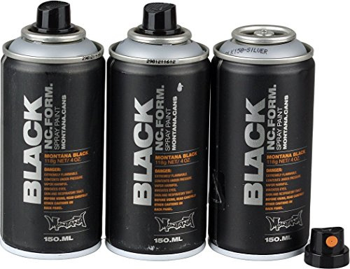 klamottenstore Montana Black Sprühdosen POCKET CANS 3 x 150ml Vorratspack - outline silver - exklusiv und nur original