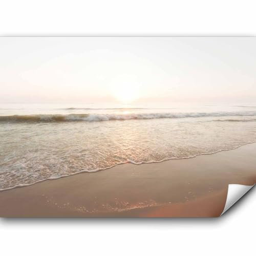 murando Fototapete selbstklebend Strand und Meer 98x70cm Foto Tapete Tapetenfolie Möbelfolie Wandverkleidung Wandtapete Motivtapeten Bildtapete Wohnzimmer 3d Effekt Natur Landschaft Sonnenaufgang