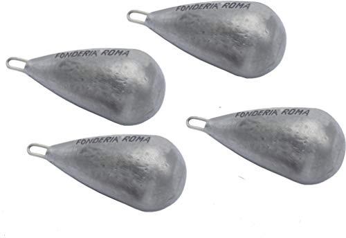 Fonderia Roma, piombo Pera anello inox, gr 50, confezione da 4 pz