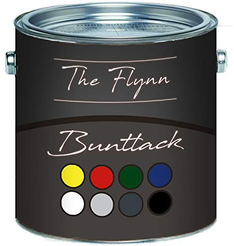 The Flynn Buntlack hochwertige Farbe für Holz und Metall - hervorragender Schutz für anspruchsvolle Holz- und Metallanstriche (1 L, Azurblau (RAL 5009))