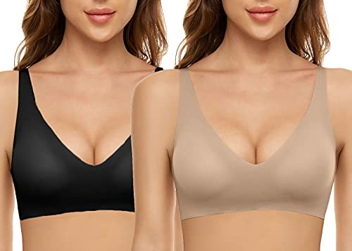 CheChury Donna Reggiseno Senza Ferretto Push Up Rimovibile Bralette Senza Cuciture Supporto Completo e Cinghie Regolabili Top Corsetto