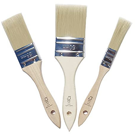 TubeRoo Malerpinsel Set, Pinsel 20 35 50 mm, Flachpinsel Lasurpinsel Lackierpinsel Farbpinsel für Lacke Lasuren Öle Wand-Farben Acryl am Holz Metall