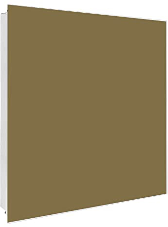 banjado Großer Schlüsselkasten Glas - Schlüsselbox 30x30cm mit 50 Haken - Schlüsselkasten modern für Schlüsselaufbewahrung mit beschreibbarer, magnetischer Glastür - Motiv Gold Metallic