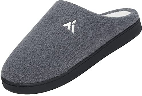 Mishansha Uomo Ciabatte in Fetro Calde Morbido Donne Invernali Pantofole per la Casa Esterno Interni Leggero Slip On Scarpe, Slipper Grigio 38