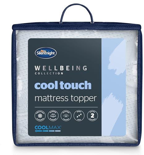 Silentnight Cooling Double Mattress Topper - Extra Thick 8cm Deep Memory Foam Cool Mattress Topper Pad Perfect for Overheaters Machine Washable Cover - Double Bed