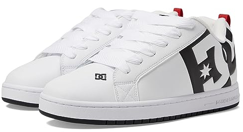 DC Shoes Court Graffik Sq Low Top Casual Skate Shoe, Scarpe da Skateboard Uomo, Bianco/Nero/Nero, 43 EU