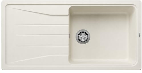 BLANCO SONA XL 6 S Fregadero de granito de color blanco suave de SILGRANIT, tipo de montaje: instalación desde arriba, reversible, para armarios inferiores de 60 cm de ancho, lavabo grande, superficie