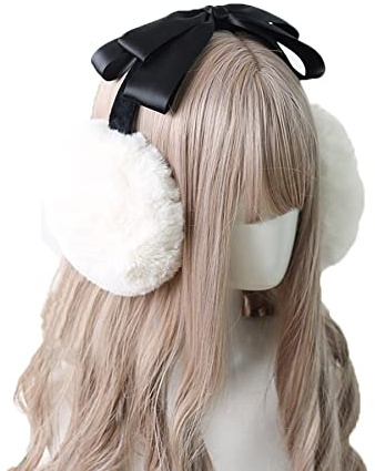 BPURB Nette Plüsch Warme Ohrenschützer Kawaii Mädchen frauen Lolita Wärmer Muff Ohr Abdeckung Schöne Falten Stirnband Zubehör