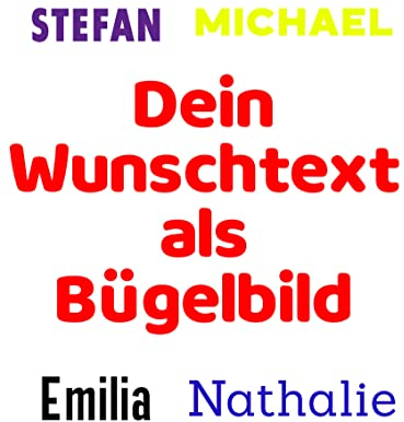 Bügelbild Wunschname für Textilien - Kinder Bügelbild Wunschtext Name selbst bedrucken. Bügelbilder selbst gestalten. Namensaufkleber Textilien. Bügelfolie für Kleidung. Namen zum aufbügeln