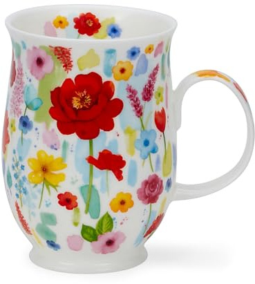 DUNOON Fine Bone China 0,31 Liter Suffolk Becher Floral Burst (Rot)