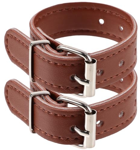 PRETYZOOM Leather Bike Basket Straps Adjustable Buckle Belt for Kids Cycling Front Basket Accessories 8.9 Inch Durable Leather Straps for Scooter Cargo